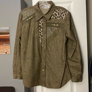 Vintage 80s leopard print blouse